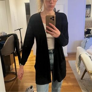 Banana Republic Black Cardigan Sweater Open Front Relaxed Fit